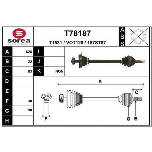 Hnací hriadeľ EAI T78187