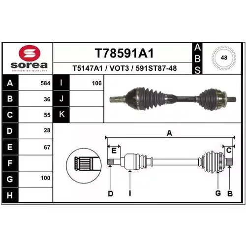 Hnací hriadeľ EAI T78591A1