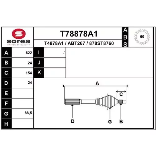 Hnací hriadeľ EAI T78878A1