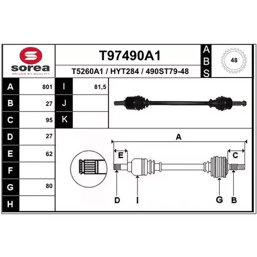 Hnací hriadeľ EAI T97490A1