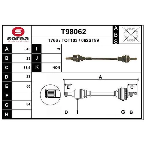 Hnací hriadeľ EAI T98062
