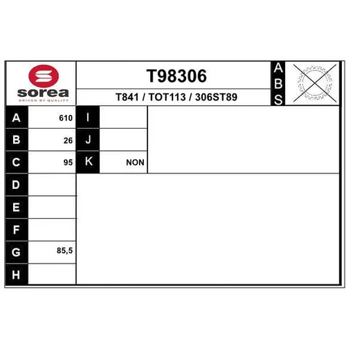Hnací hriadeľ EAI T98306