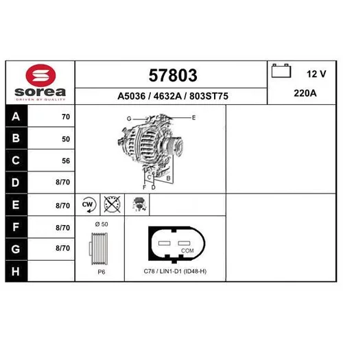Alternátor EAI 57803