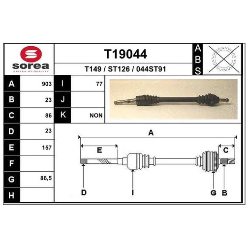 Hnací hriadeľ EAI T19044