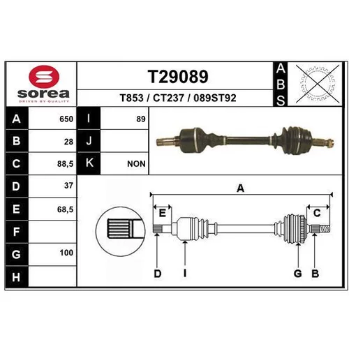 Hnací hriadeľ EAI T29089