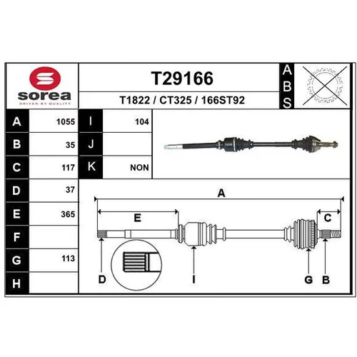 Hnací hriadeľ EAI T29166