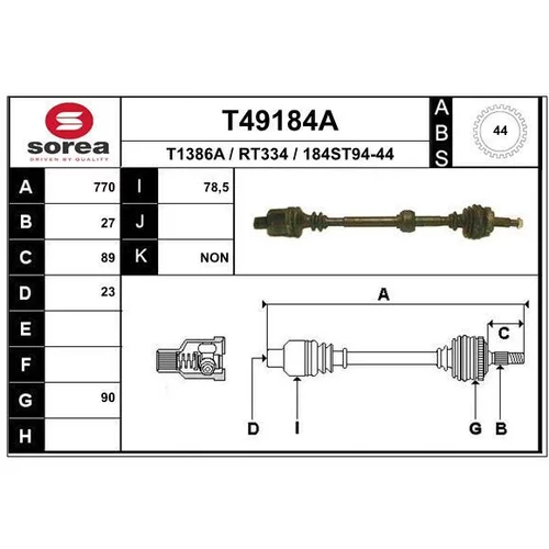 Hnací hriadeľ EAI T49184A
