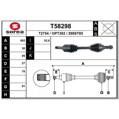 Hnací hriadeľ EAI T58298
