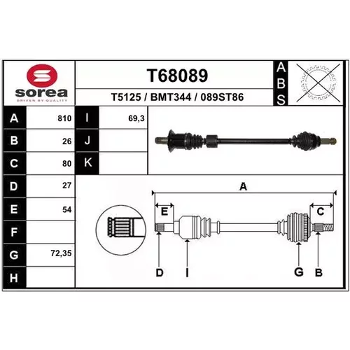 Hnací hriadeľ EAI T68089