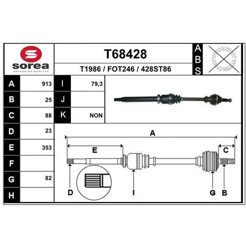 Hnací hriadeľ EAI T68428