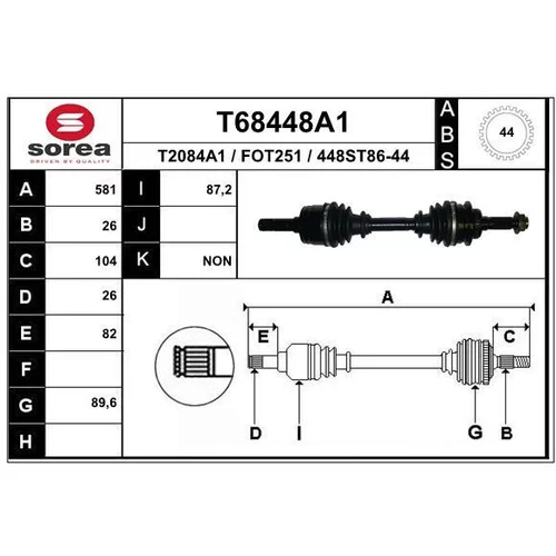 Hnací hriadeľ EAI T68448A1