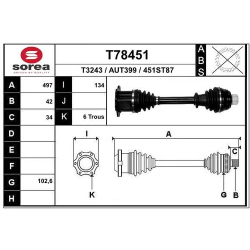 Hnací hriadeľ T78451 /EAI/