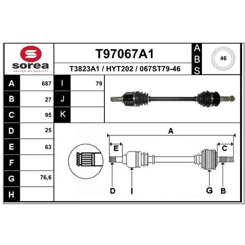 Hnací hriadeľ EAI T97067A1