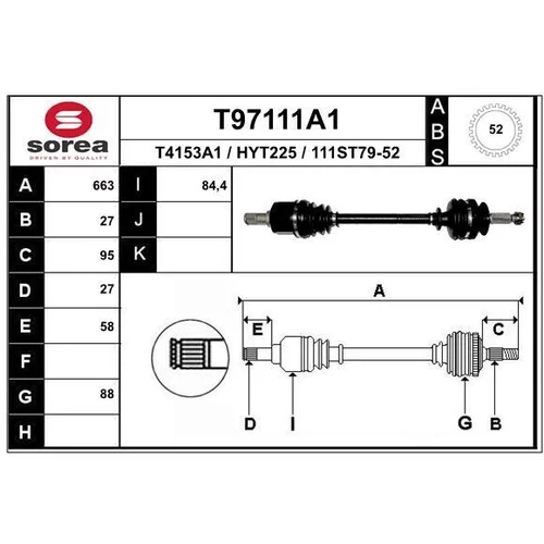 Hnací hriadeľ EAI T97111A1