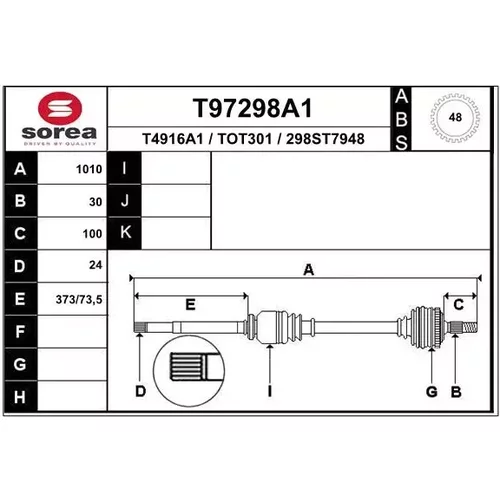 Hnací hriadeľ EAI T97298A1