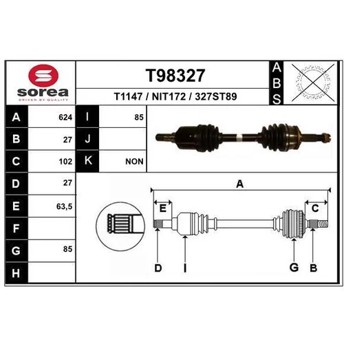 Hnací hriadeľ EAI T98327