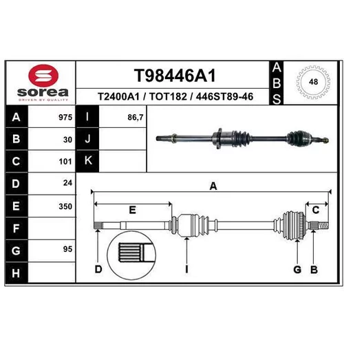 Hnací hriadeľ T98446A1 /EAI/