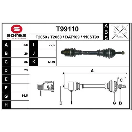 Hnací hriadeľ EAI T99110