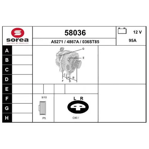 Alternátor EAI 58036