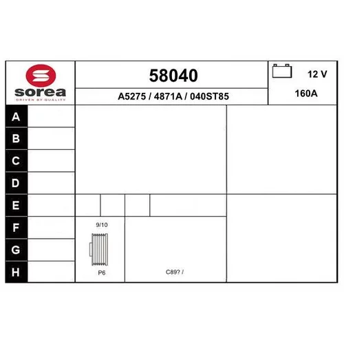 Alternátor EAI 58040
