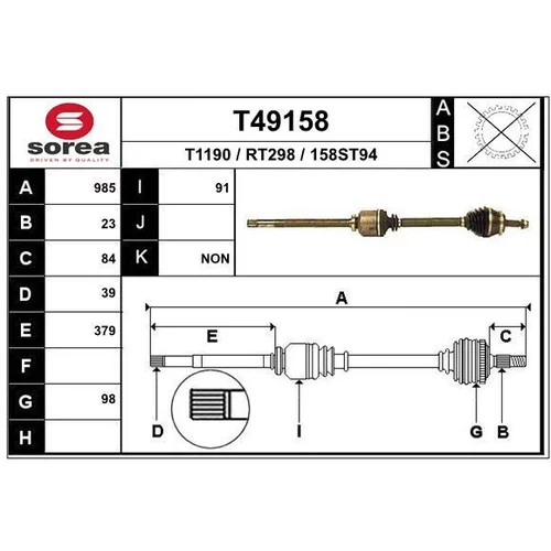 Hnací hriadeľ T49158 /EAI/