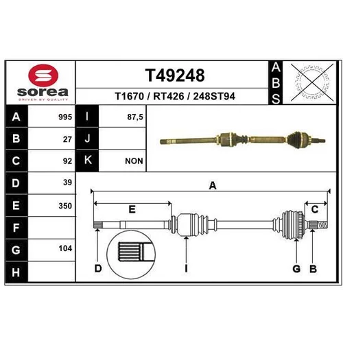 Hnací hriadeľ EAI T49248