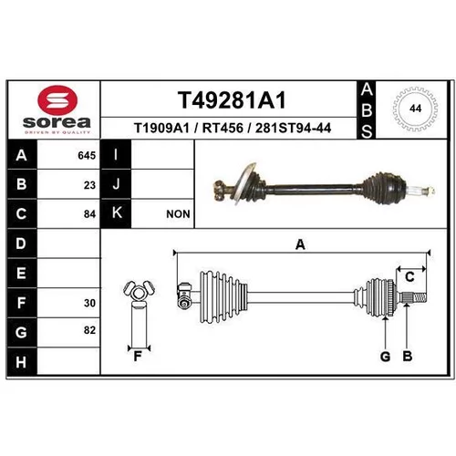 Hnací hriadeľ EAI T49281A1