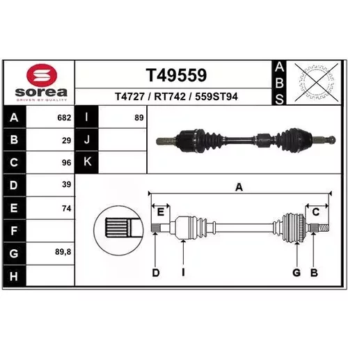 Hnací hriadeľ T49559 /EAI/
