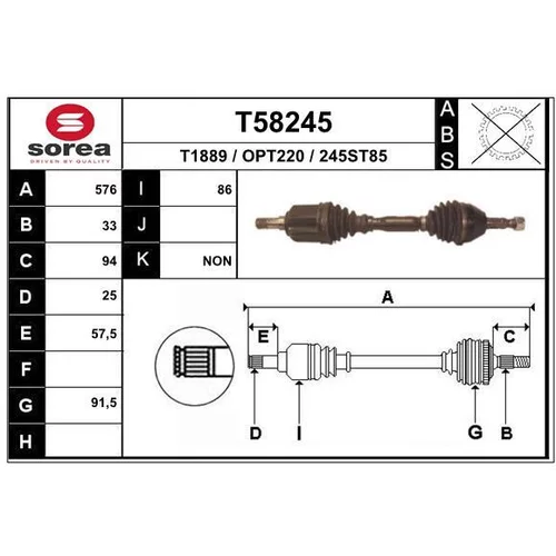 Hnací hriadeľ EAI T58245
