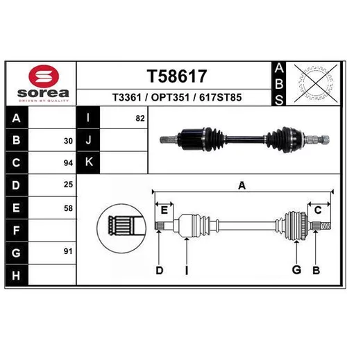 Hnací hriadeľ EAI T58617