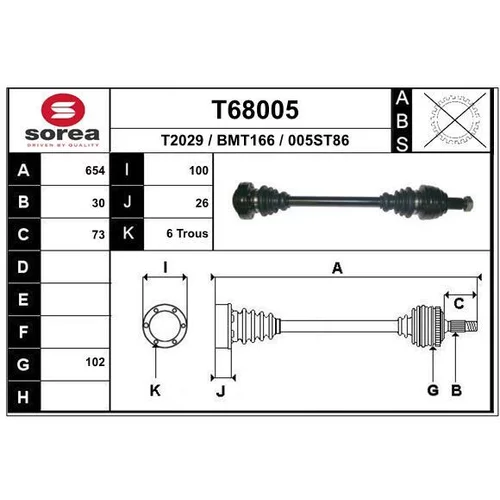 Hnací hriadeľ T68005 /EAI/