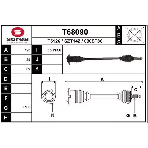 Hnací hriadeľ EAI T68090