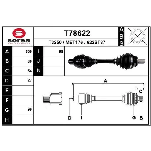 Hnací hriadeľ EAI T78622