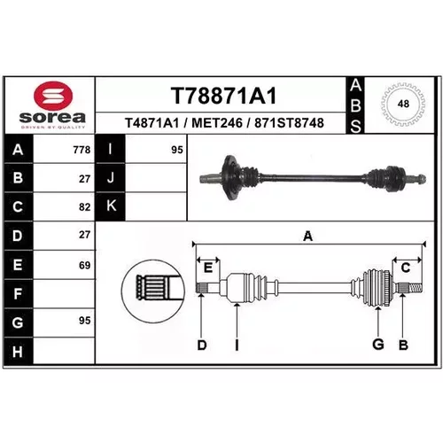 Hnací hriadeľ EAI T78871A1