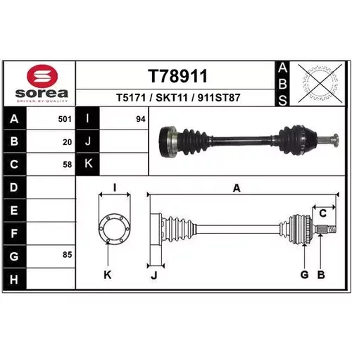 Hnací hriadeľ EAI T78911