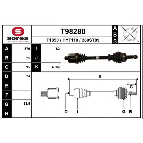 Hnací hriadeľ EAI T98280