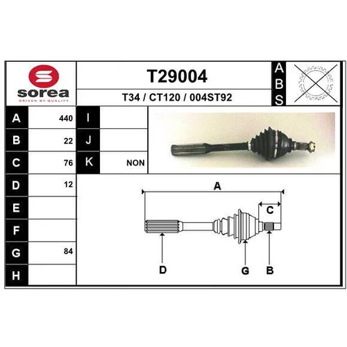 Hnací hriadeľ EAI T29004
