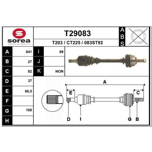 Hnací hriadeľ EAI T29083
