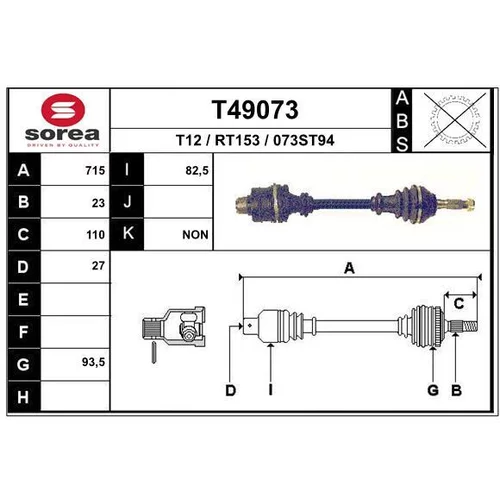 Hnací hriadeľ EAI T49073