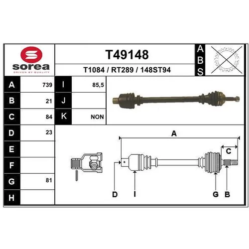 Hnací hriadeľ EAI T49148
