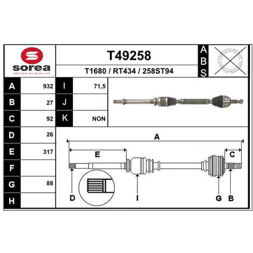 Hnací hriadeľ EAI T49258