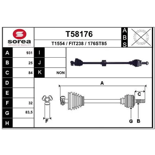 Hnací hriadeľ EAI T58176
