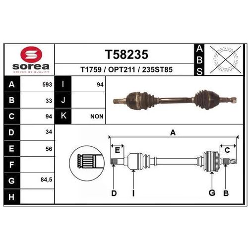 Hnací hriadeľ EAI T58235