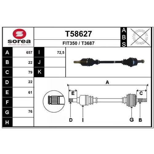 Hnací hriadeľ EAI T58627