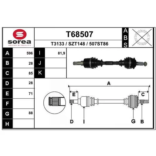 Hnací hriadeľ EAI T68507