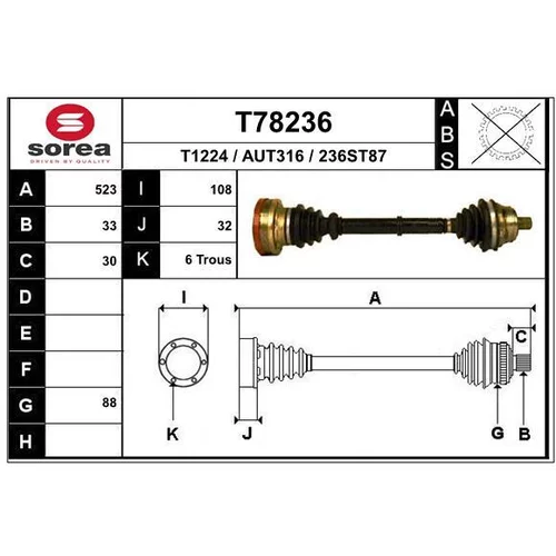 Hnací hriadeľ EAI T78236