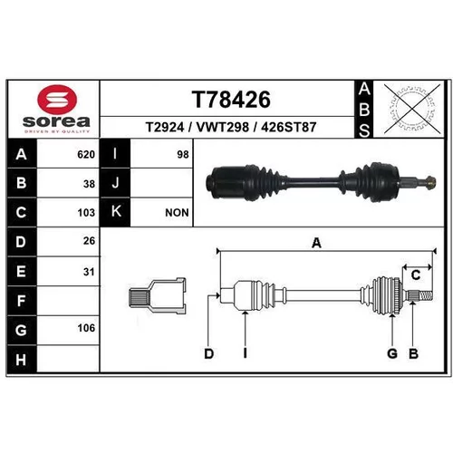 Hnací hriadeľ EAI T78426