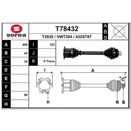 Hnací hriadeľ EAI T78432