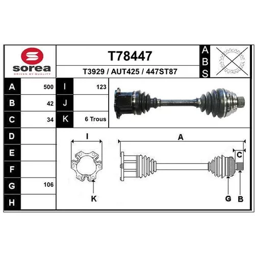 Hnací hriadeľ EAI T78447