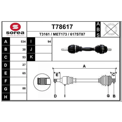 Hnací hriadeľ EAI T78617